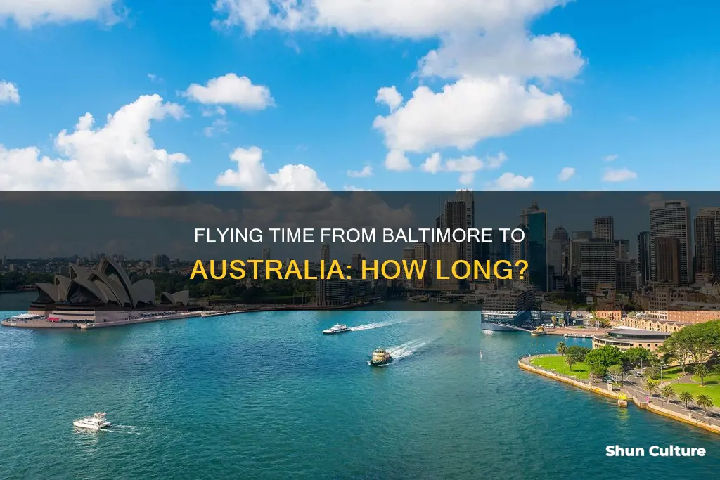 how many hours to fly from baltimore to australia