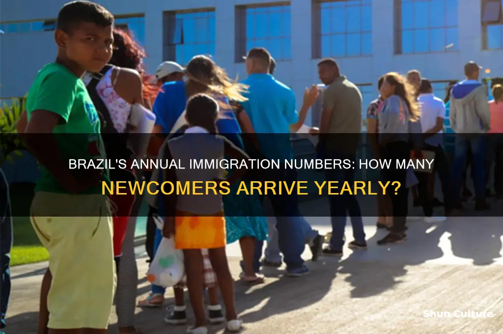 how many immigrants are admittedinto the brazil each year