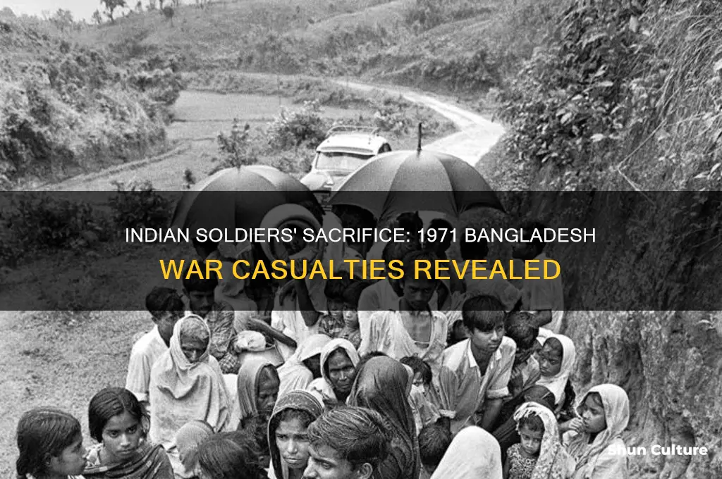how many indian soldiers died in 1971 war in bangladesh