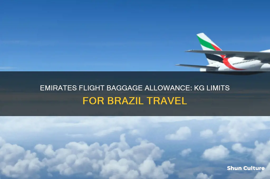 how many kg allowed in emirates flight to brazil