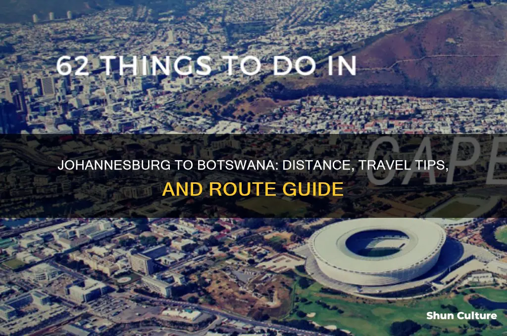 how many kilometers from jhb to botswana