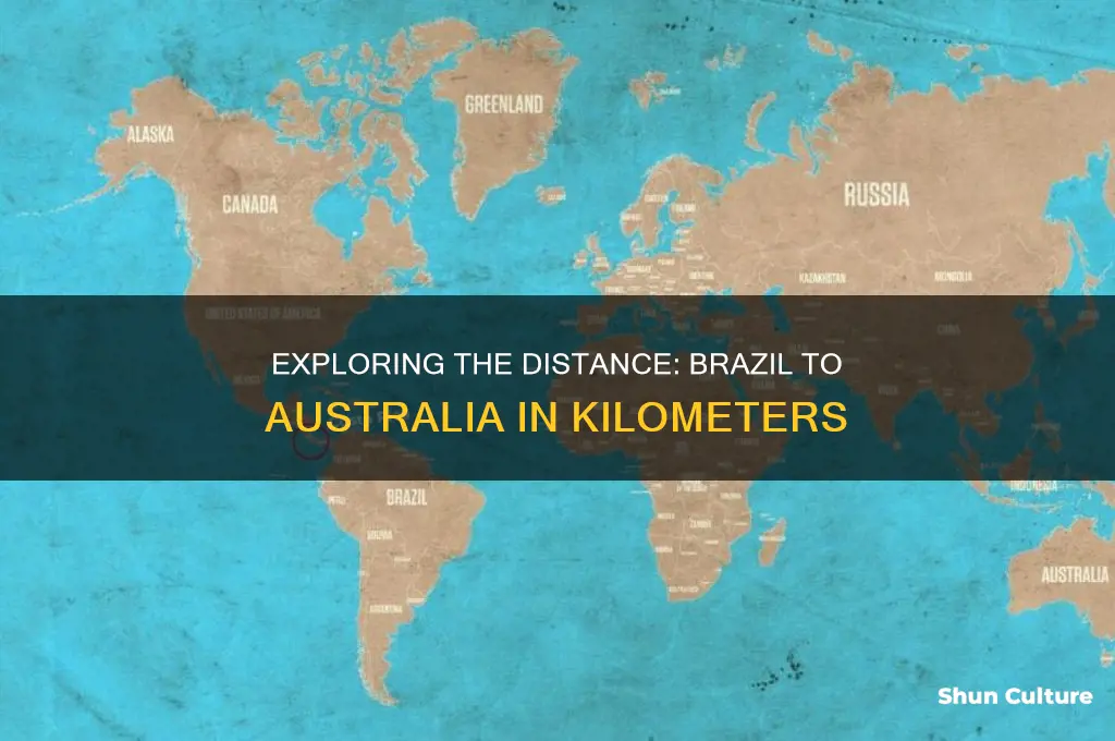 how many km from brazil to australia