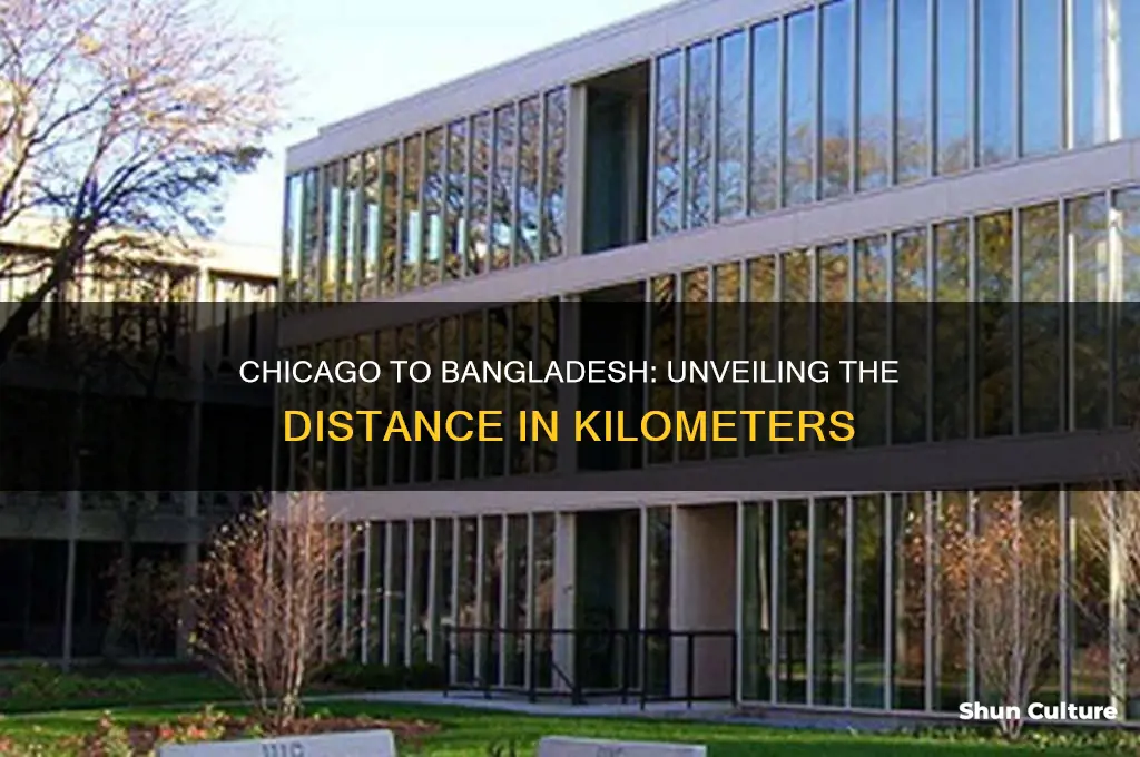 how many km from chicago to bangladesh