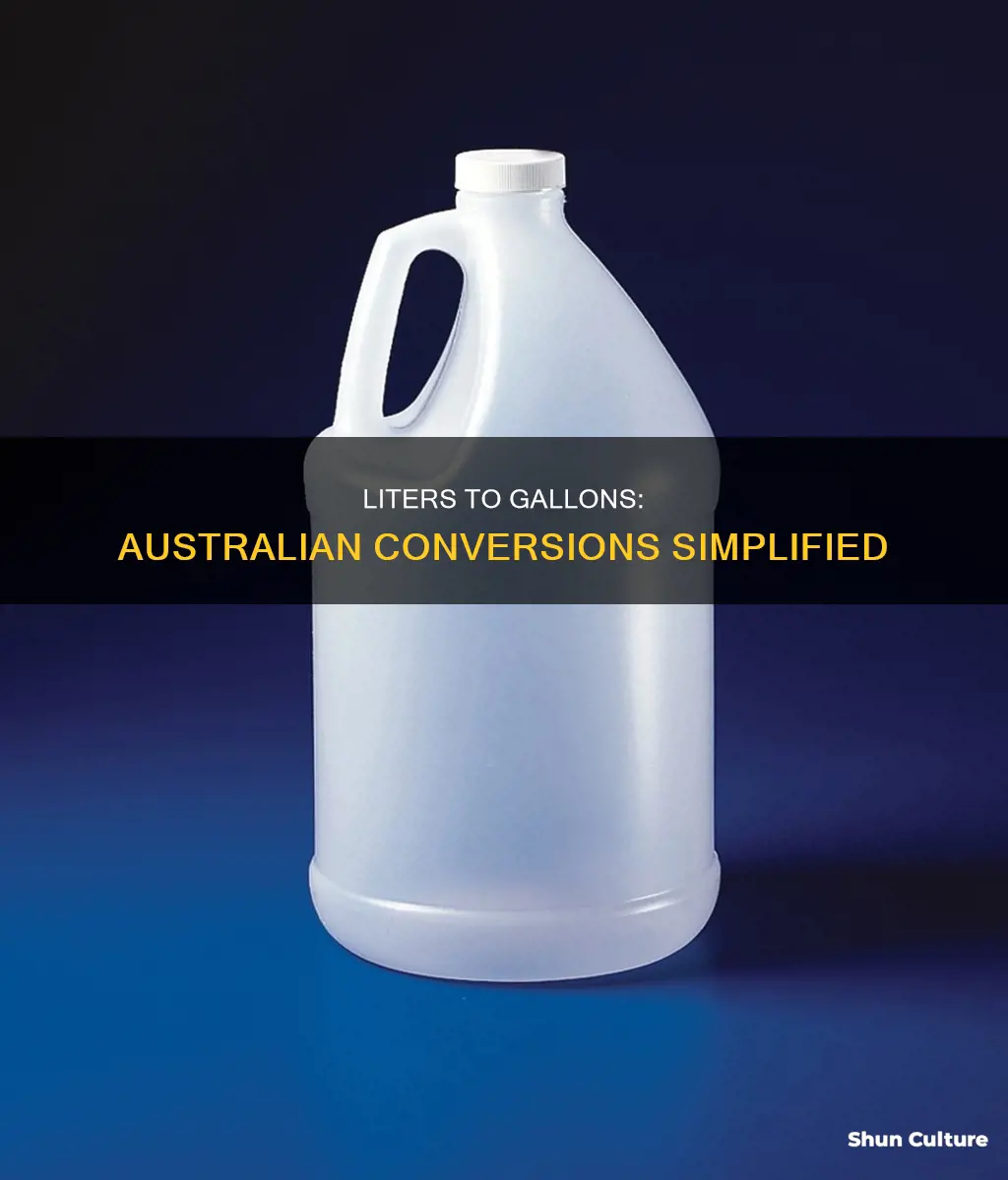 how many liters make a gallon australian