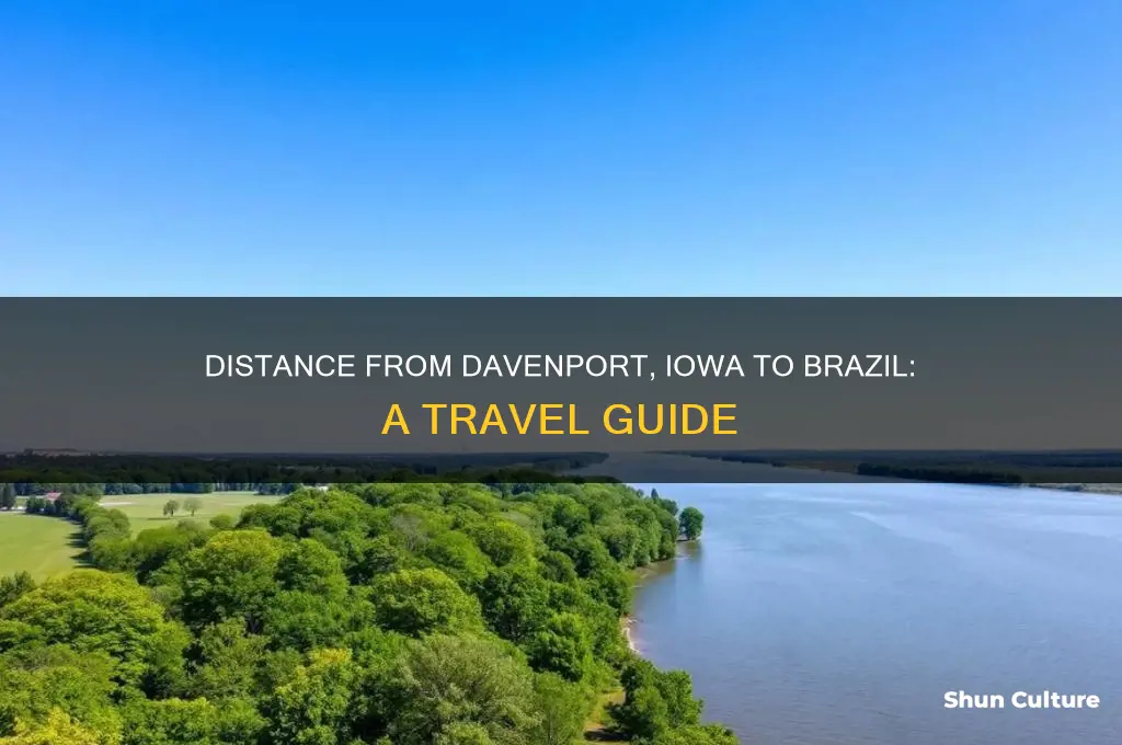 how many miles away is brazil from davenport iowa
