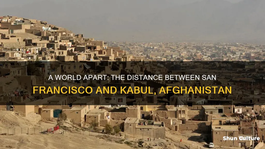 how many miles away is san francisco to kabul afghanistan