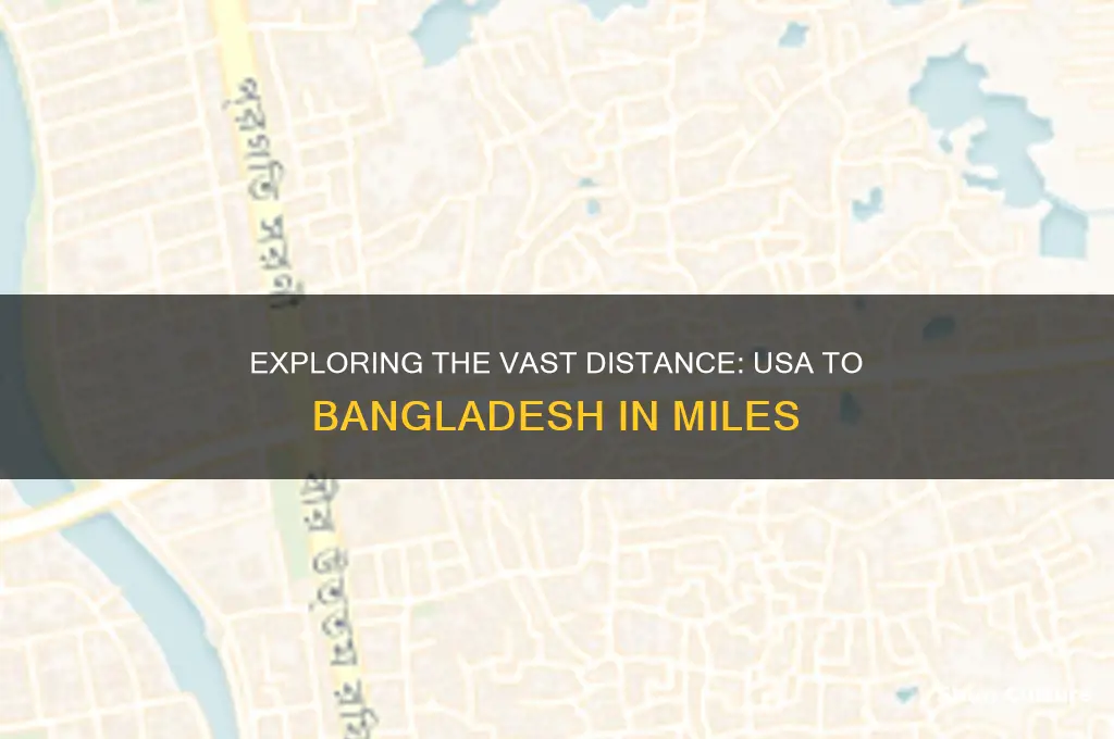 how many miles distance from usa to bangladesh