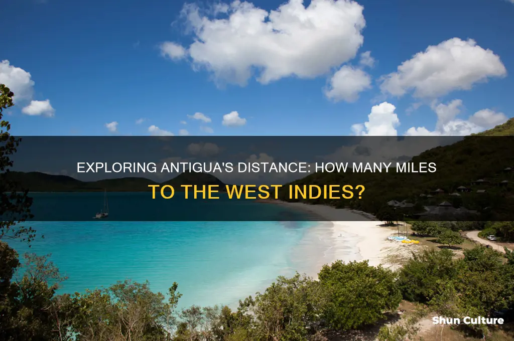 how many miles is antigua west indies