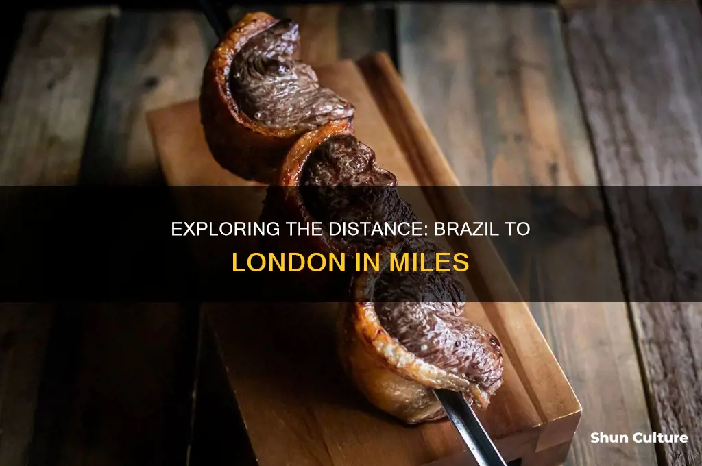 how many miles is it from brazil to londin