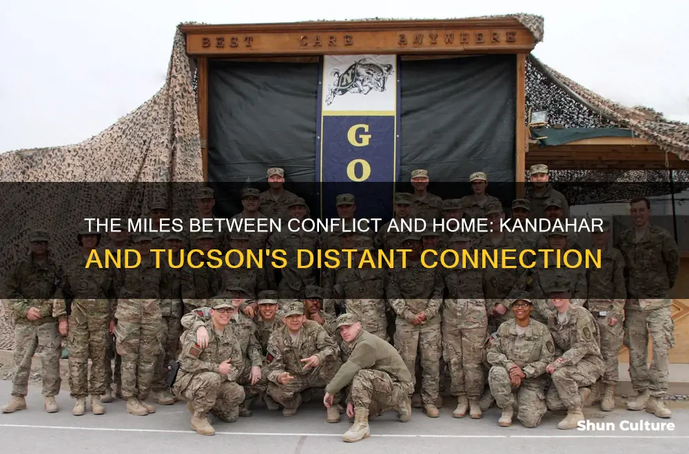 how many miles is kandahar afghanistan from tucson arizona usa