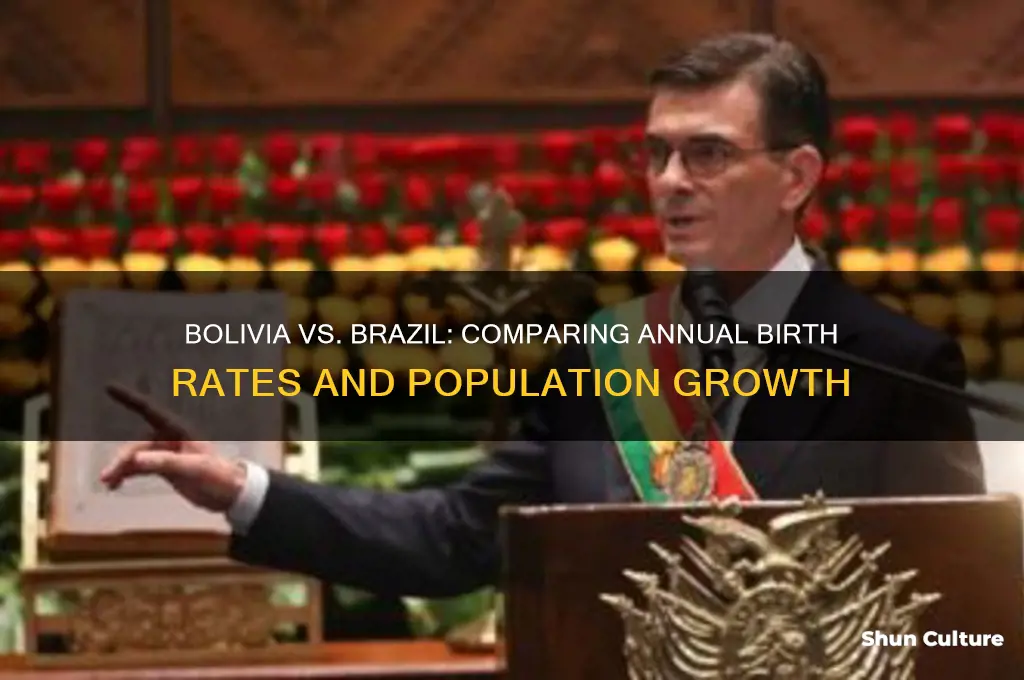 how many more births are there in bolivia than brazil