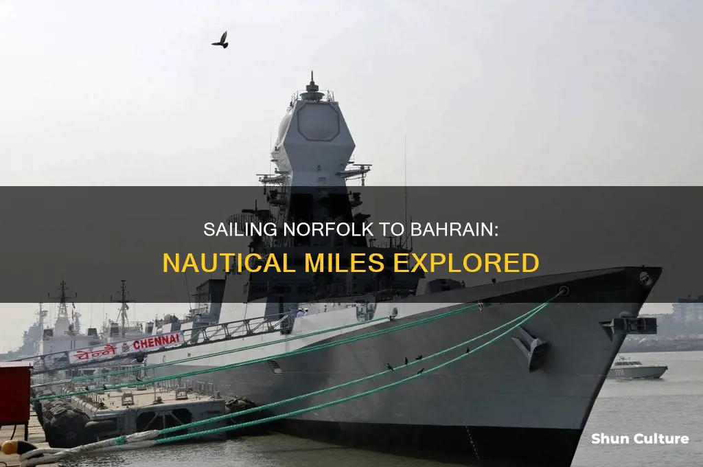 how many nautical miles from norfolk to bahrain