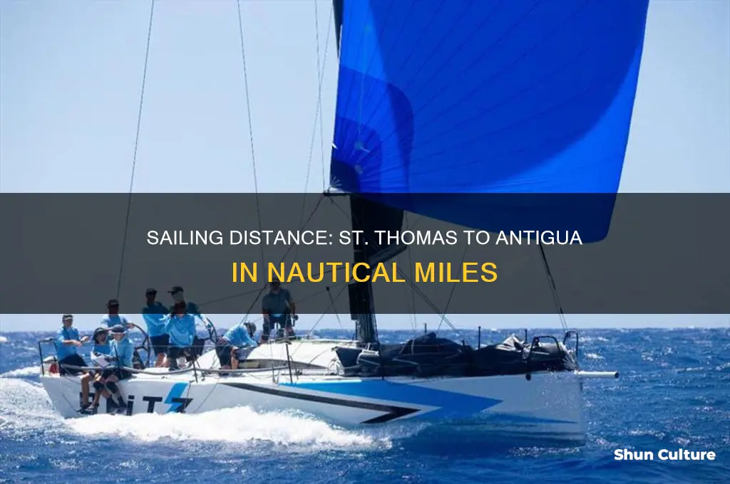 how many nautical miles from st thomas to antigua