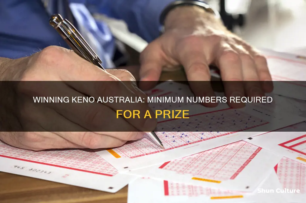 how many numbers do you need to win keno australia