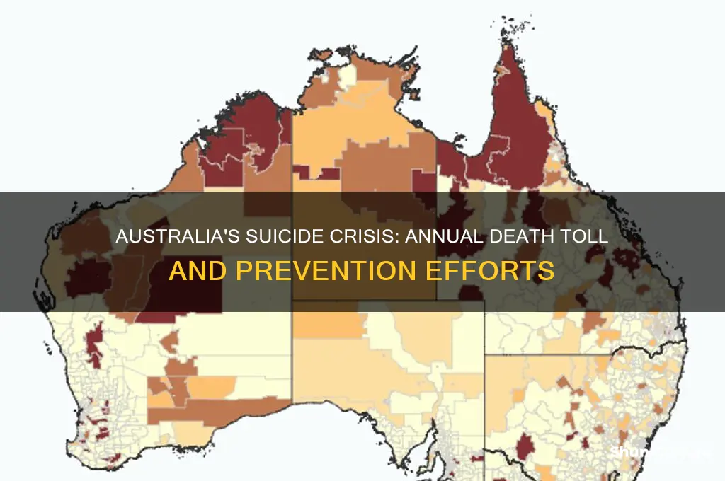 how many people die from suicide in australia each year