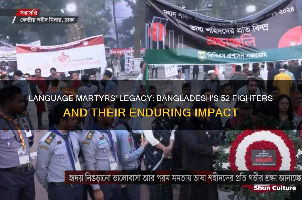 how many people in 52 for language fight in bangladesh