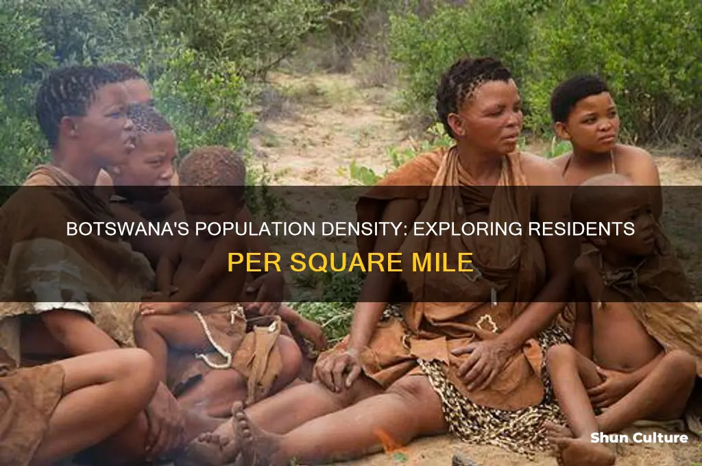 how many people live in botswana per square mile