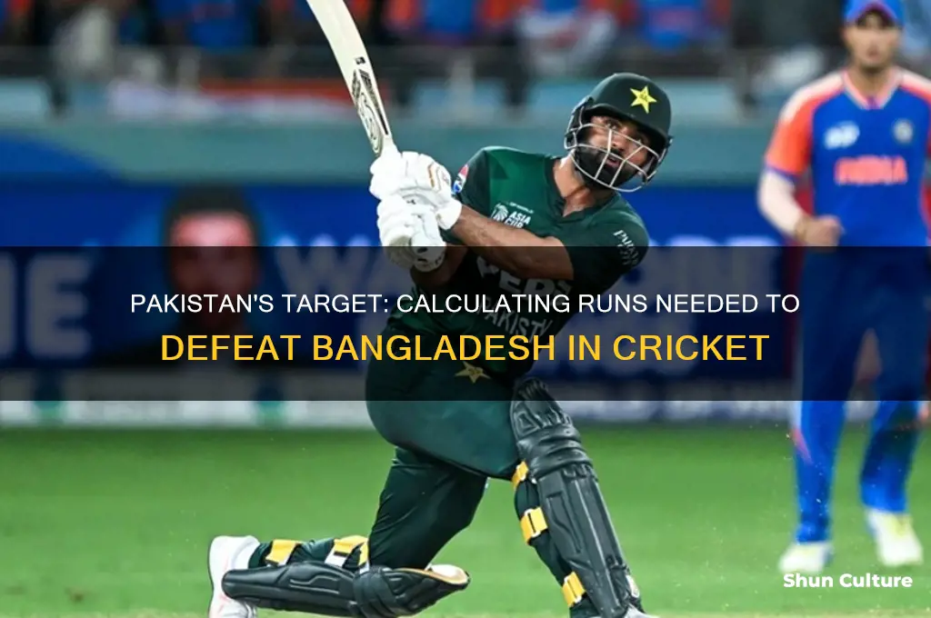 how many runs will pakistan need to beat bangladesh