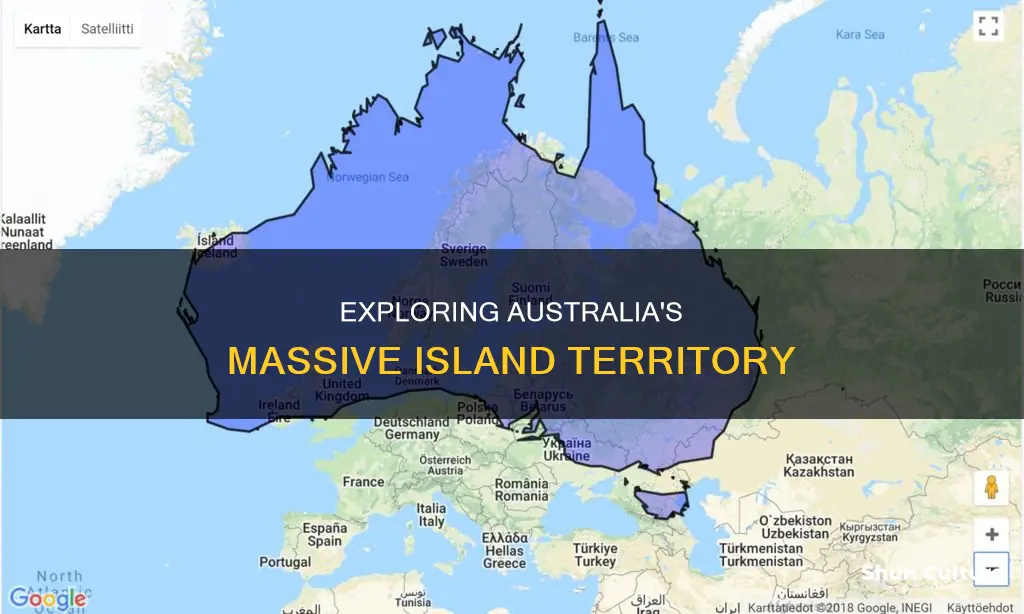 how many square miles is the island of australia