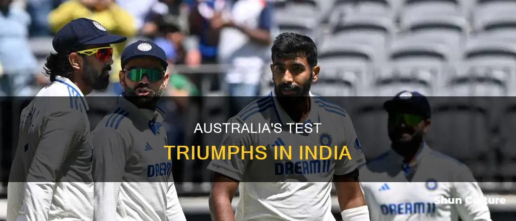 how many test australia won in india