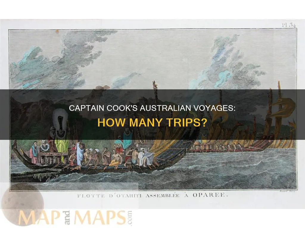 how many voyages did captain cook make to australia