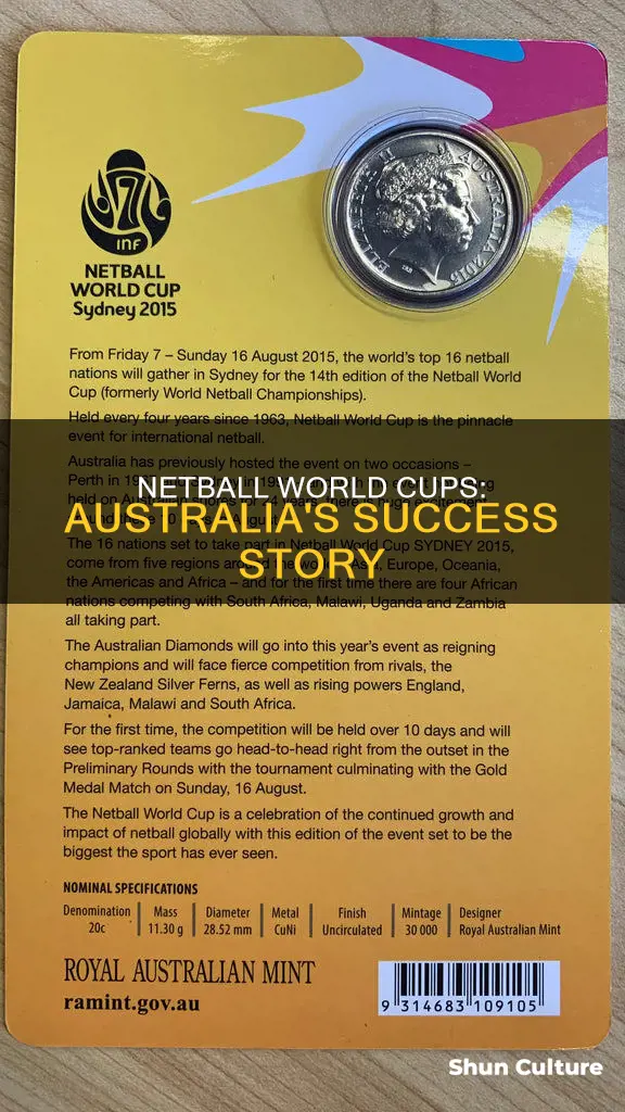 how many world cups has australia won in netball