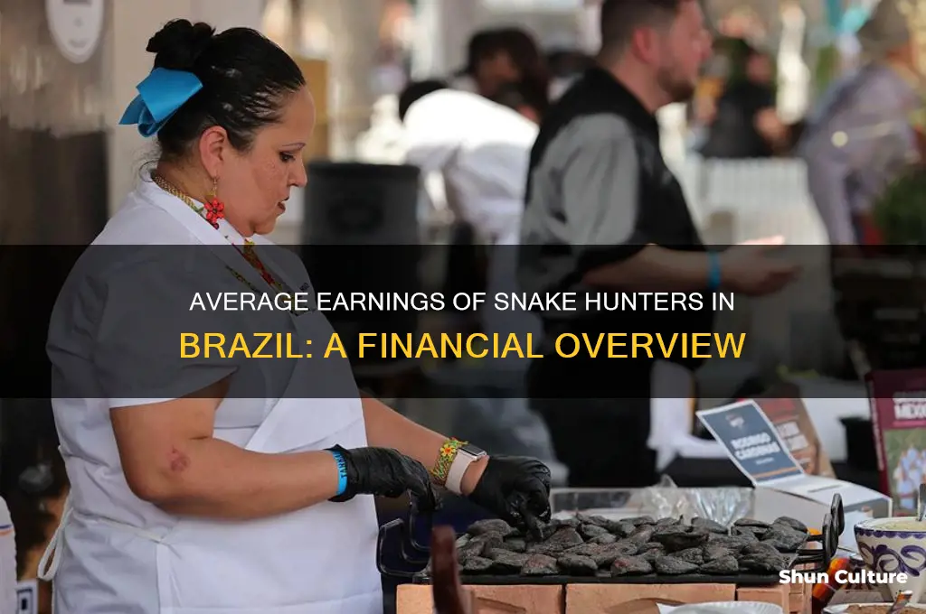 how mnch on average do snake hunters nake in brazil