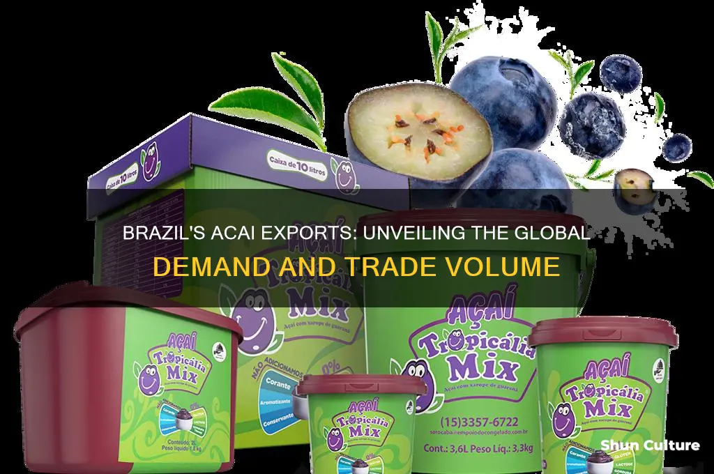 how much acaiare exported from brazil