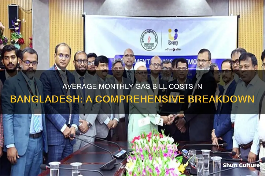 how much gas bill per month in bangladesh