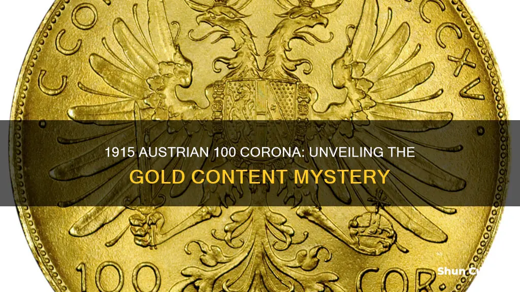 how much gold in a 1915 austrian 100 corona