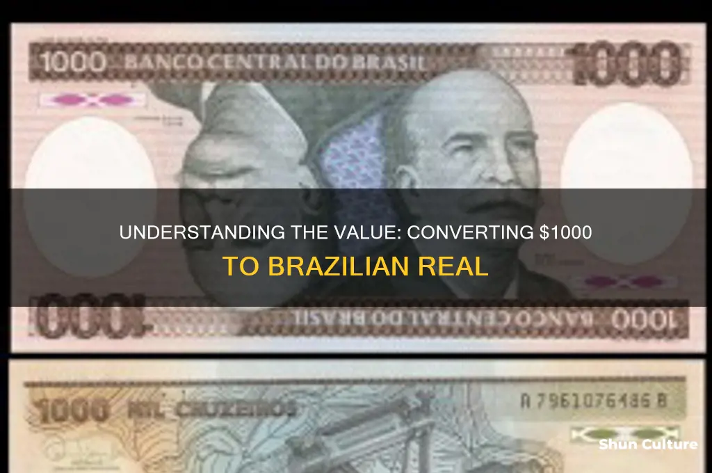 how much is $1000 in brazil currency
