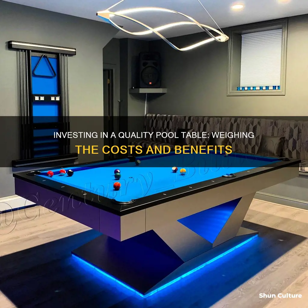 how much is a nice pool table