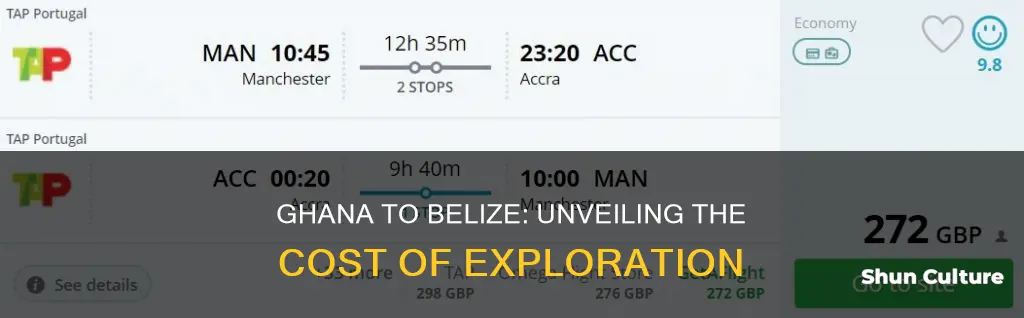 how much is flight ticket from ghana to belize