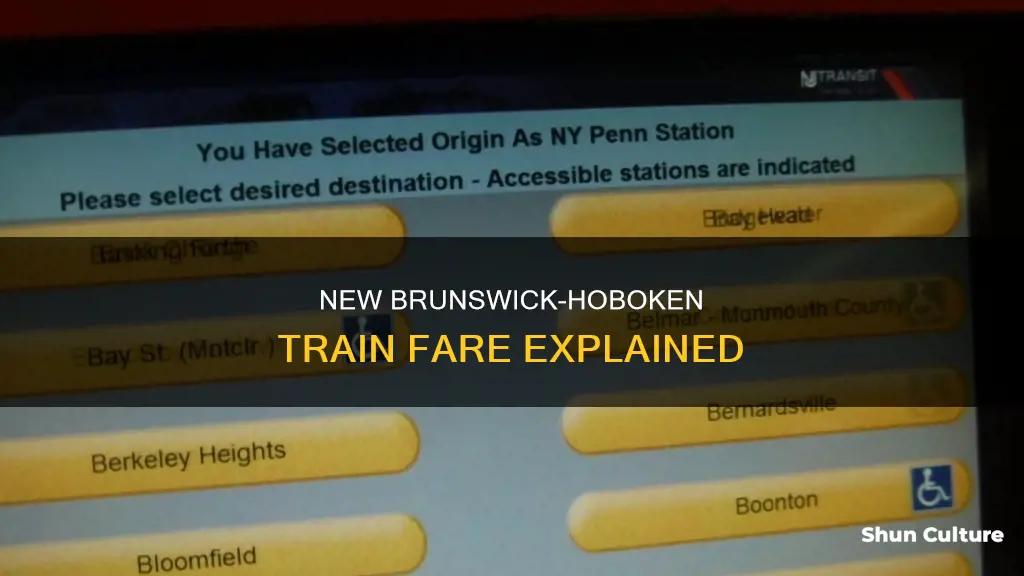 how much is train from new brunswick to hoboken