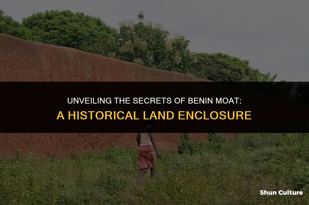how much land was enclosed inside the benin moat