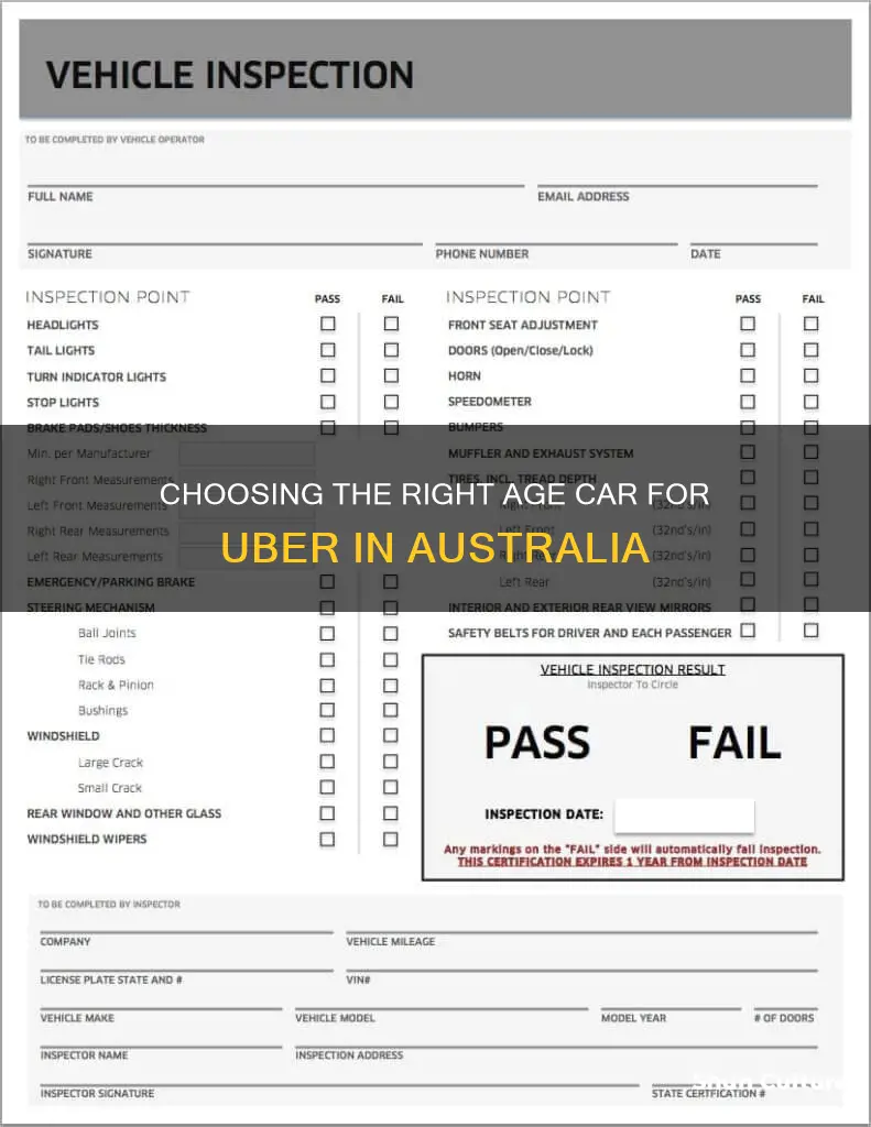 how old car for uber australia