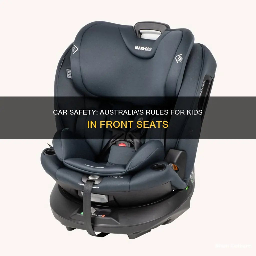 how old to sit in front of car australia