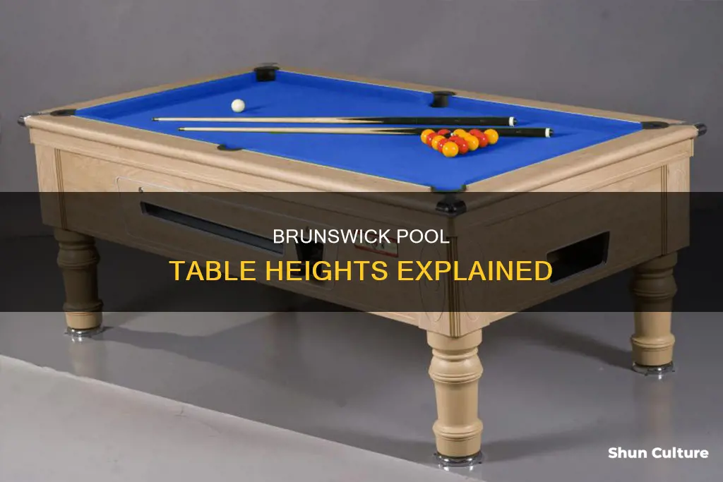 how tall is a brunswick pool table