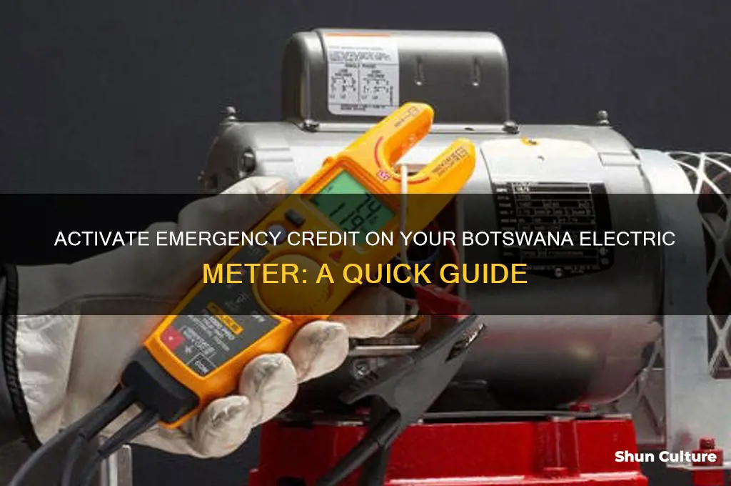 how to activate emergency credit on electric meter botswana