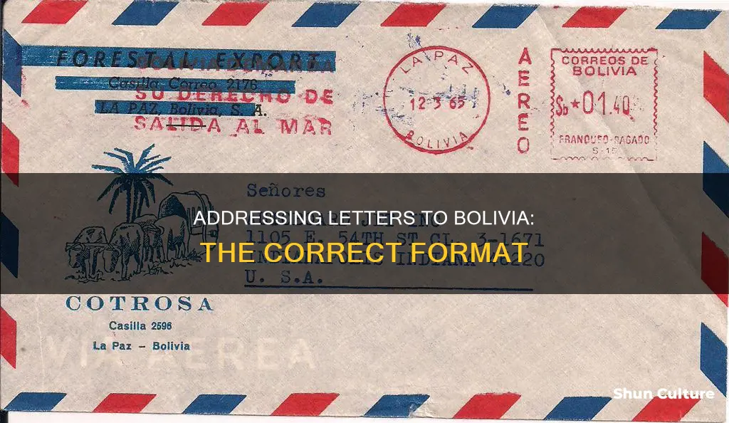 how to address a letter to bolivia