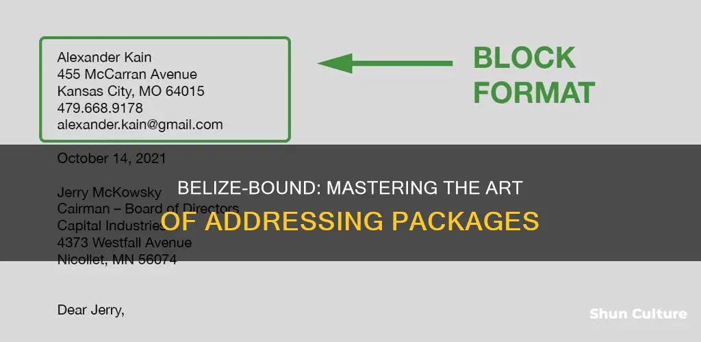 how to address a package to belize