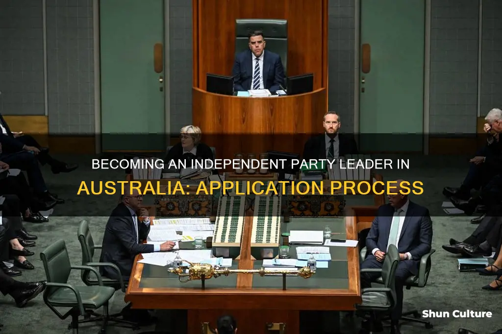 how to apply as an independent party leader australia
