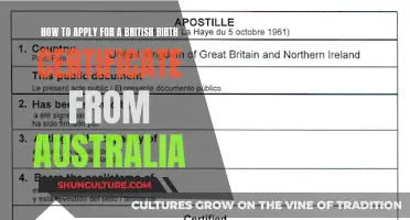Applying for a UK Birth Certificate from Australia