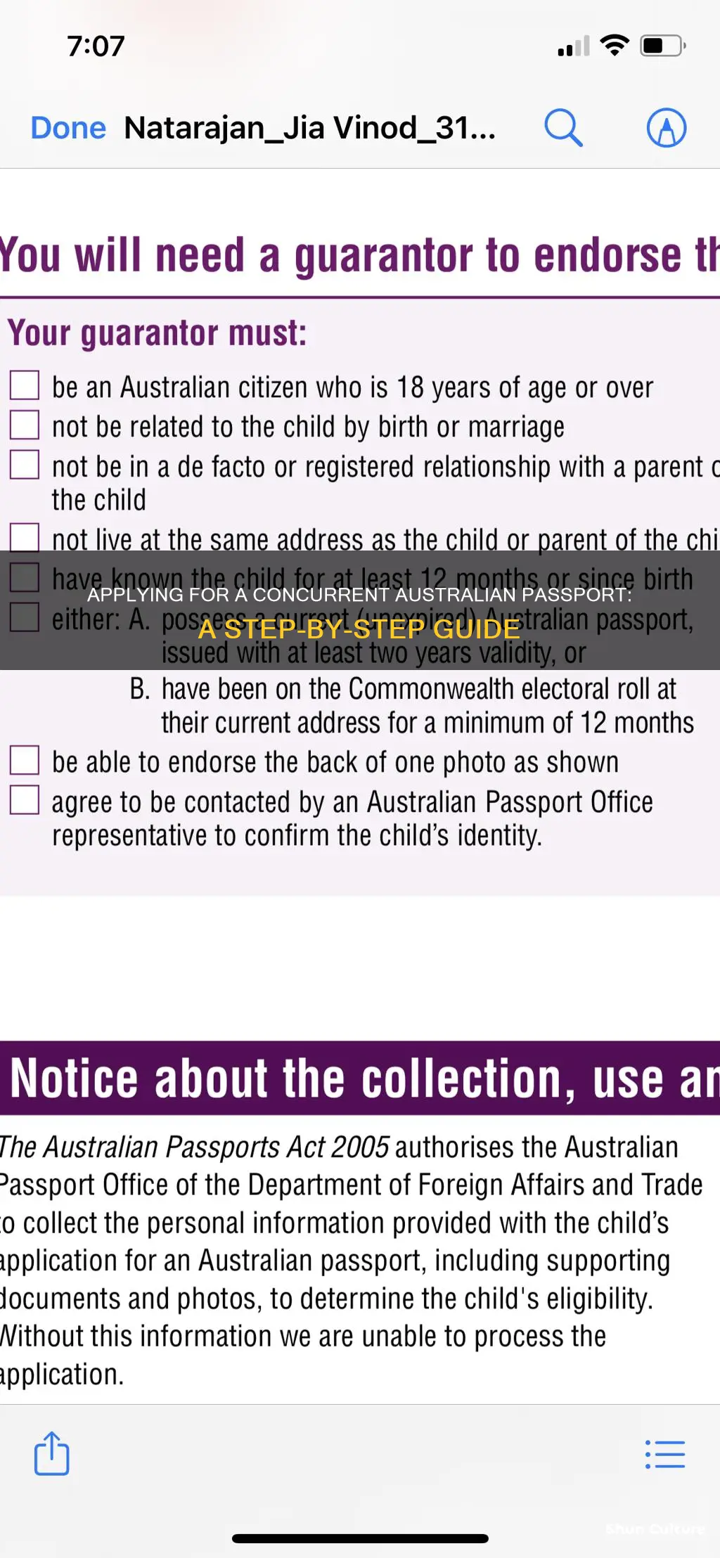 how to apply for a concurrent australian passport