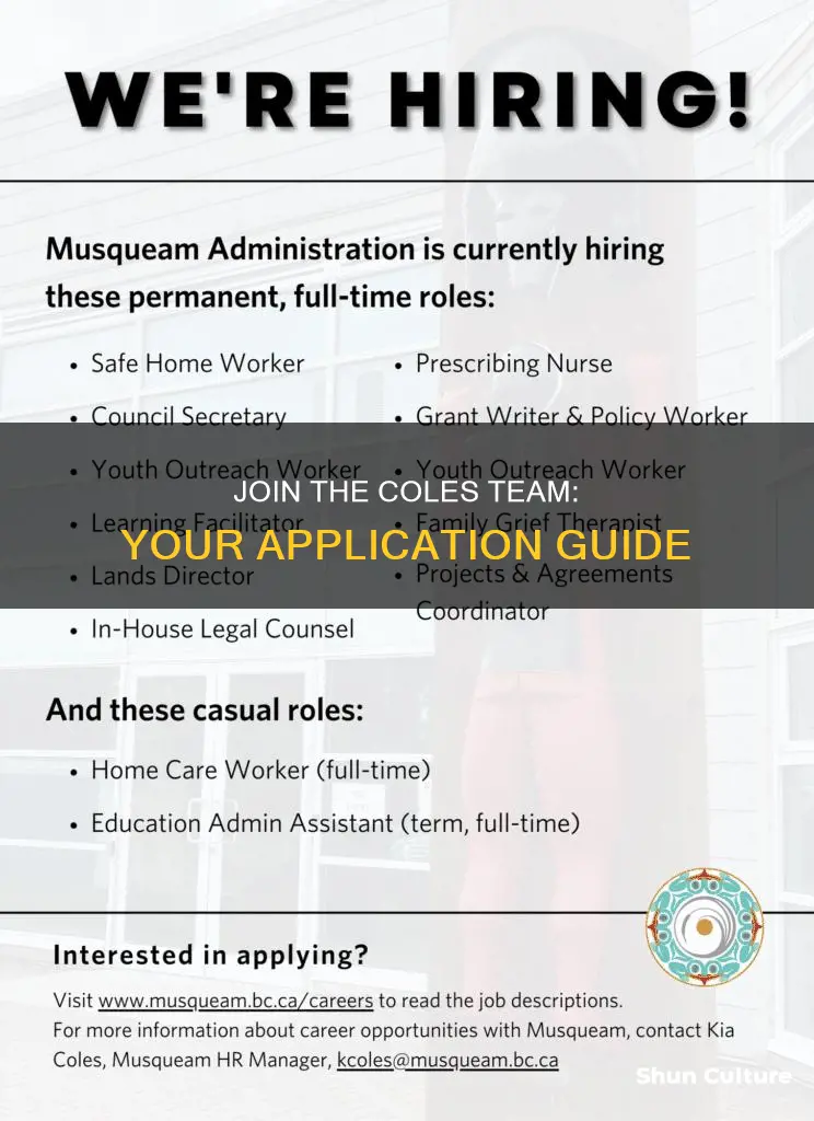 how to apply for a job at coles australia