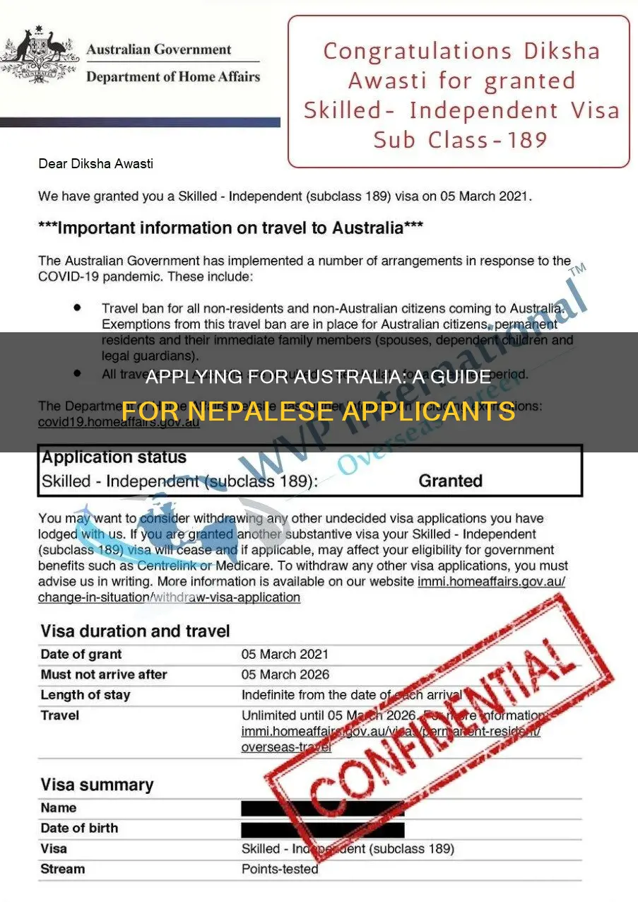 how to apply for australia from nepal