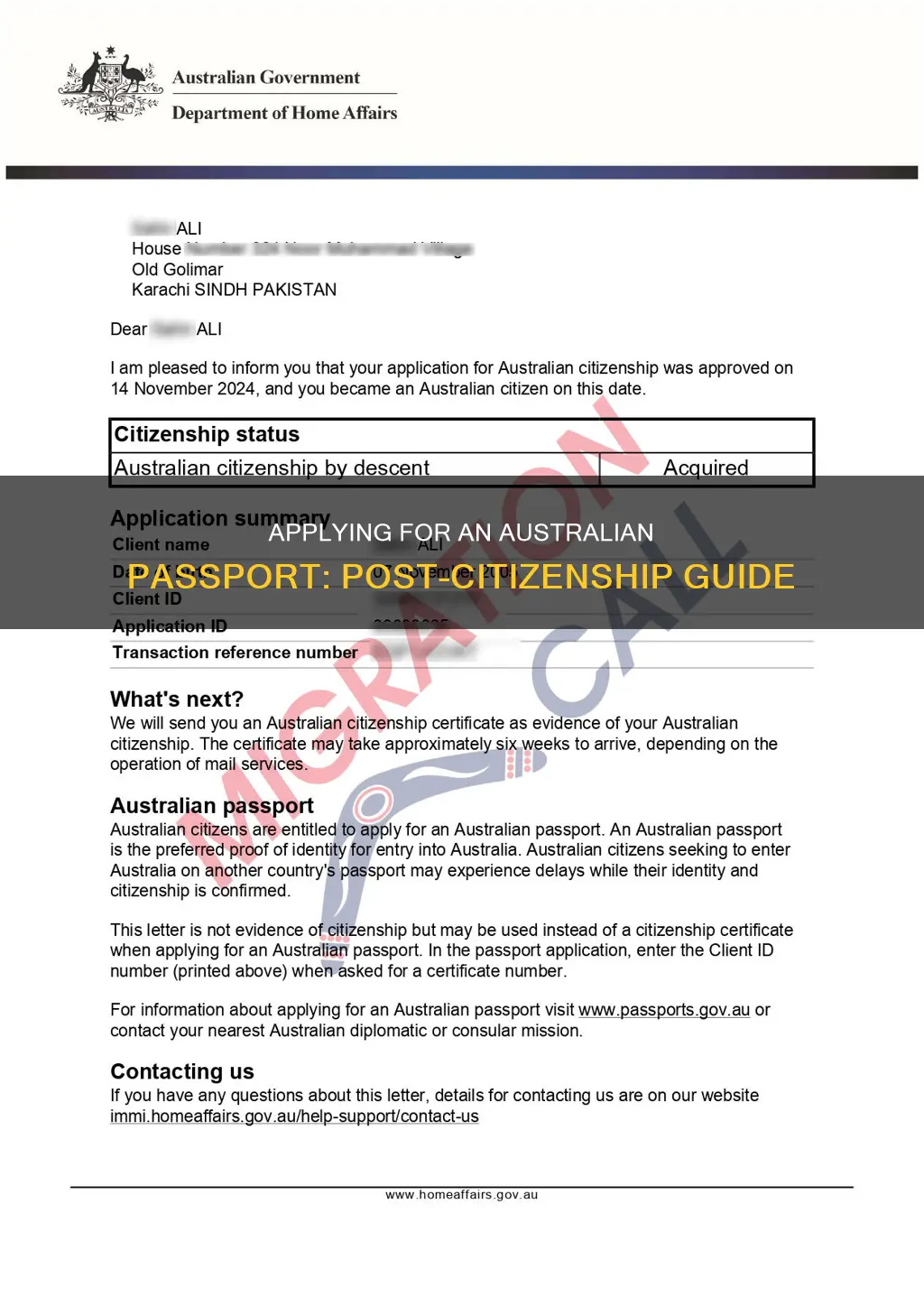 how to apply for australian passport after citizenship