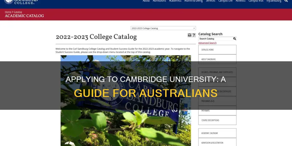 how to apply for cambridge university from australia