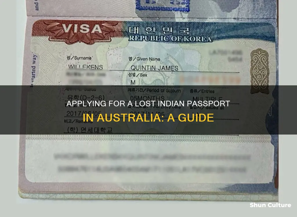 how to apply for lost indian passport in australia