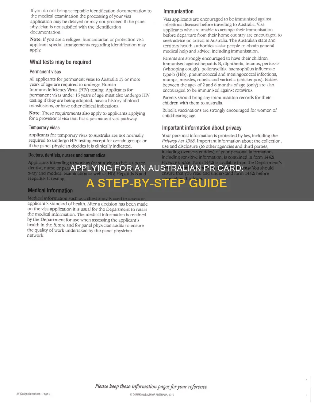 how to apply for permanent resident card in australia